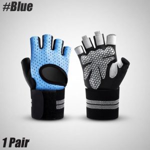 Half Finger Gym Gloves with Wrist Wrap Support - Image 2